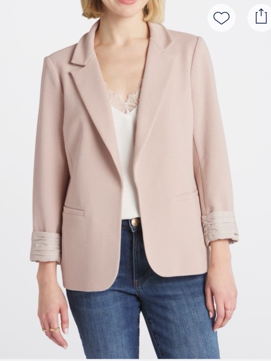 Skies Are Blue Jackets & Blazers - Skies Are Blue Women's Textured Blazer Jacket Beige/Blush XL NEW